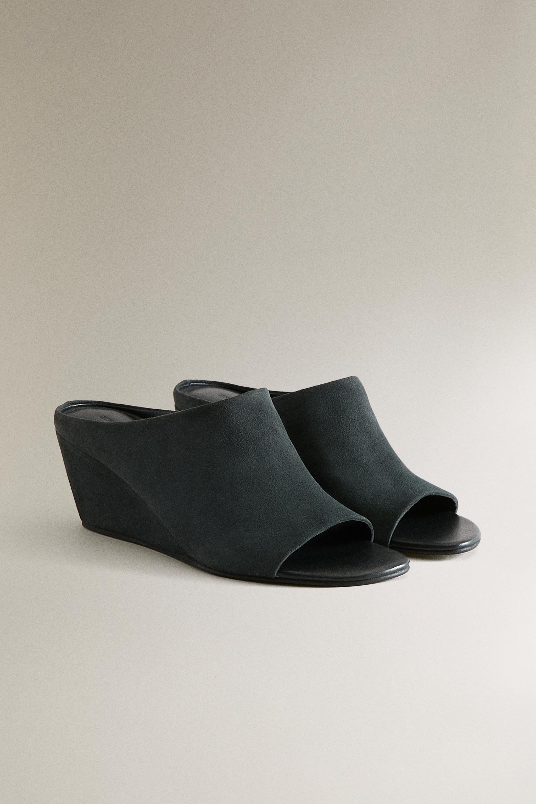 SANDALES COMPENSÉES EN CUIR